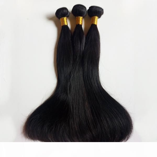 

unique rare straight hair full cuticle brazilian european virgin human hair extensions 8-28inch indian remy hair weft factory wholesale, Black