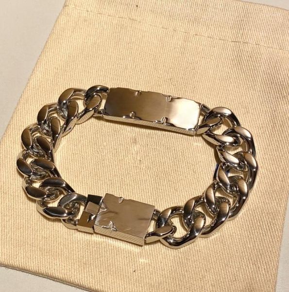 

stainless steel chain bracelets for men women nickel-hypoallergenic durable urban street-wear hip hop link bracelet1, Black