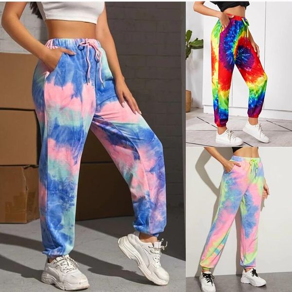 

women's pants & capris women tie dyeing fashion casual gym sweatpants 2021 trousers female running, Black;white