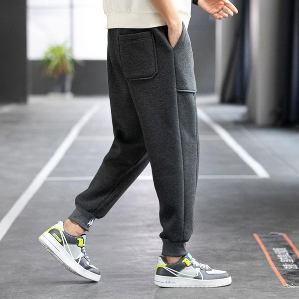 

men's pants 2021 spring and summer casual korean fashion sweatpants thin leg binding cargo trousers pantalon homme, Black