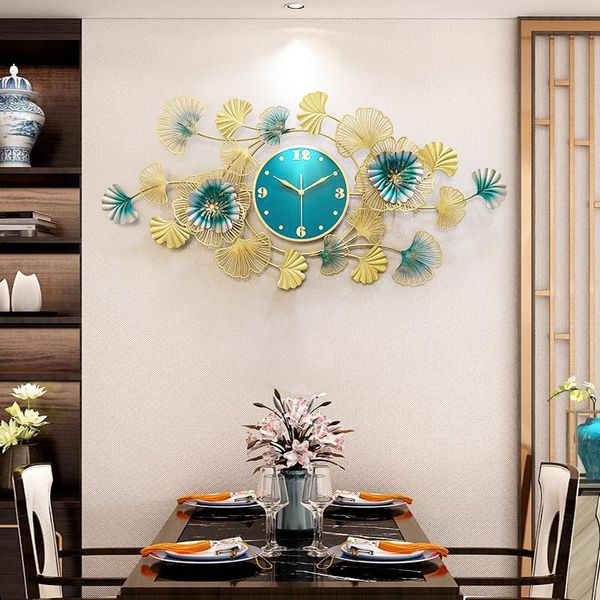

wall clocks creative large clock modern design living room luxury chinese metal silent reloj de pared home decoration