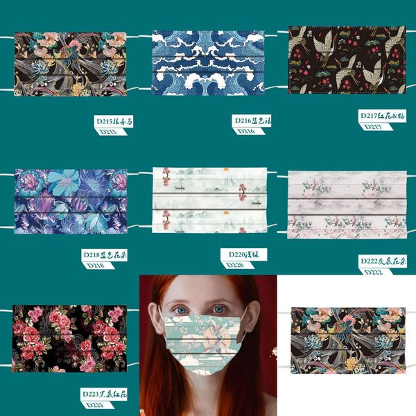 

new designer disposable cartoon print mask men women 95% filtration efficiency dustproof prevention of influenza face mouth masks