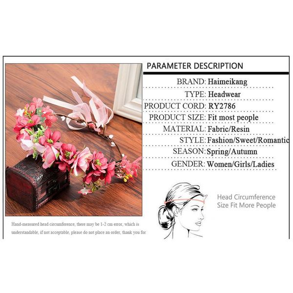 

haimeikang floral wreath flower headbands for girls kids flower headband baby hair bands hair accessories new qylxbb