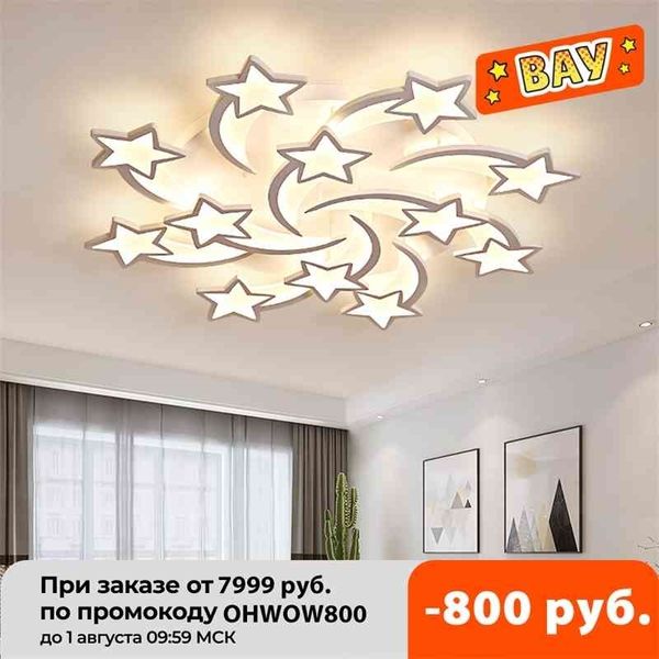 

modern led chandelier iralan art deco indoor lamp white star for living room dining bed kid's kitchen remote app