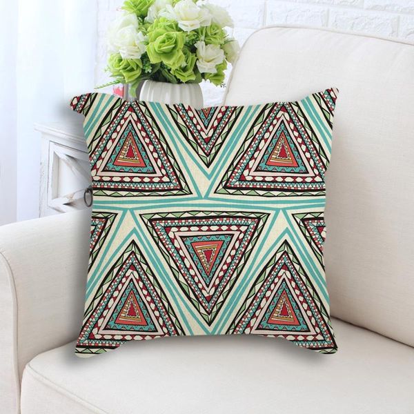 

retro abstract geometric style triangles throw pillow case sofa car couch cushion cover striped pillowcase 45x45cm