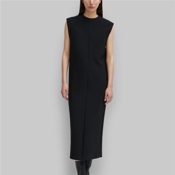 

2021 new women autumn and winter all-match vest thick sleeveless fashion temperament mid-length knsu, Black;gray