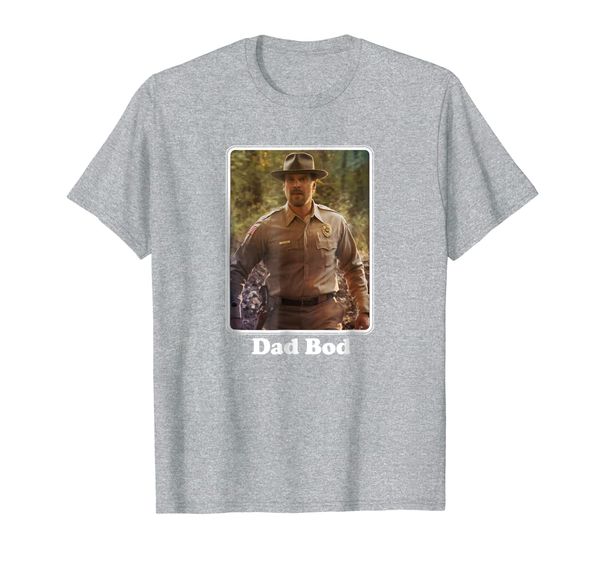 

netflix stranger things dad bod t-shirt, White;black