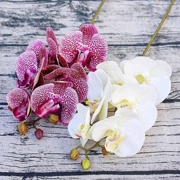 

decorative flowers & wreaths 1 bundle 6 heads plastic butterfly orchid vases for home decor wedding plants christmas gifts box artificial