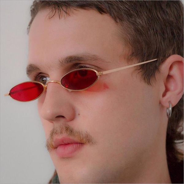 

sunglasses 2021 vintage small oval mens brand designer women mirror fine metal frame ocean film glasses lentes de sol, White;black
