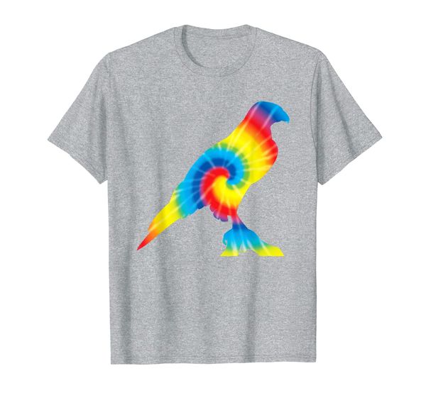 

tie dye goshawk rainbow print raptor bird hippie peace gift t-shirt, White;black