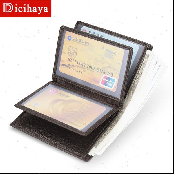 

dicihaya genuine leather cowhide driving license bag multifunctional female wallet vertical mens double loose leaf id card hold, Red;black