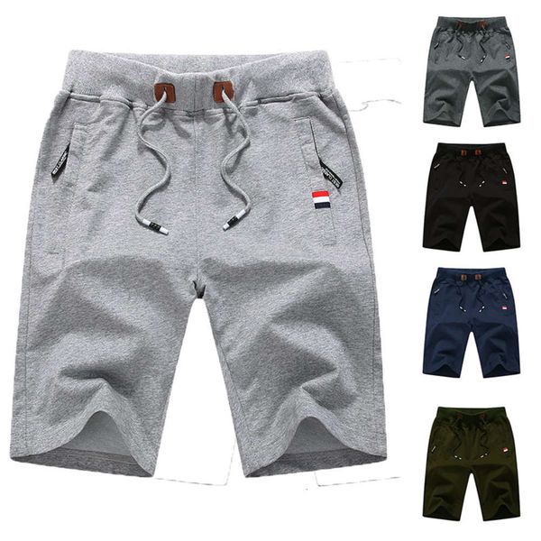 

summer cotton capris casual men's sports running shorts beach pants large underpants breeches, White;black