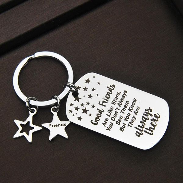 

keychains friendship gift good friends are like stars army keychain, Silver