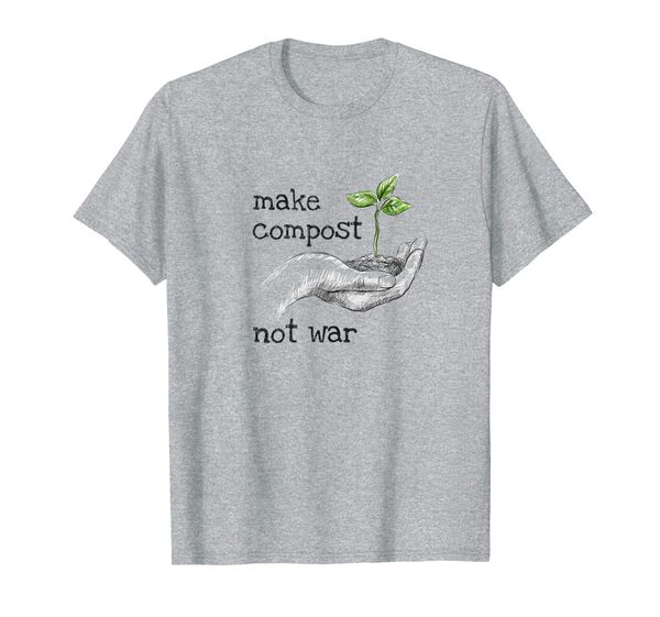 

organic gardening gift - make compost not war, White;black