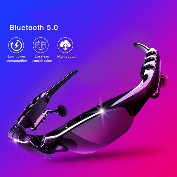 Occhiali da sole ciclismo Bluetooth 5 0 auricolari moda occhiali da sole da esterno auricolare wireless sport per cuffie da guida238D