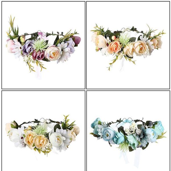 

levao bridal garland headpiece holiday wedding headband wreath hairband girl hair accessories corolla flower crow jllztw