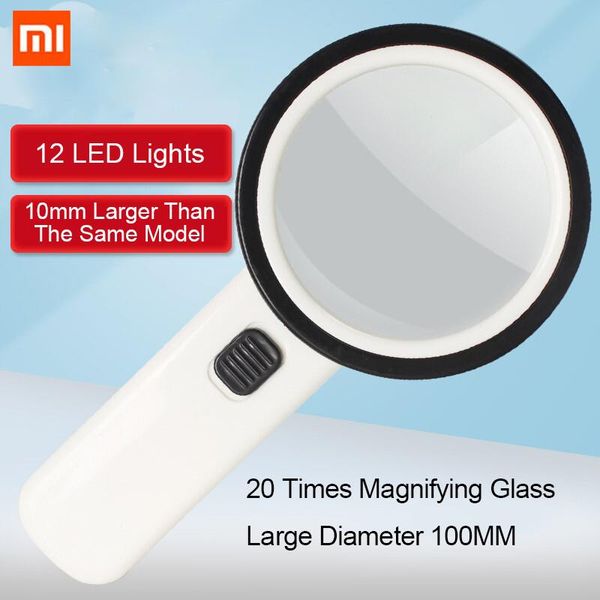 

smart home control hd magnifier magnifying glass lamp handheld illuminated with led light aid reading for seniors loupe jewelry repair tool