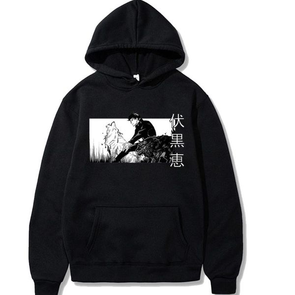 

men's hoodies & sweatshirts jujutsu kaisen pullovers long sleeves hoodie men, Black