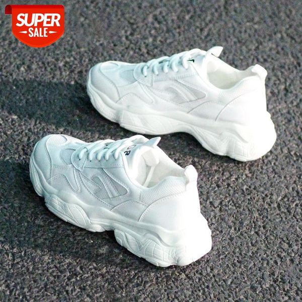 

women chunky sneakers fashion platform sneakers white ladies brand designer casual shoes woman leather sports dad shoes female #ea7l
