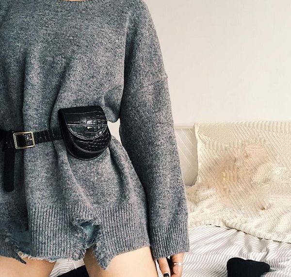 

bags pu leather waist bag women 2021alligator fanny pack vintage mini chest belt waterproof bum girls travel small wallet