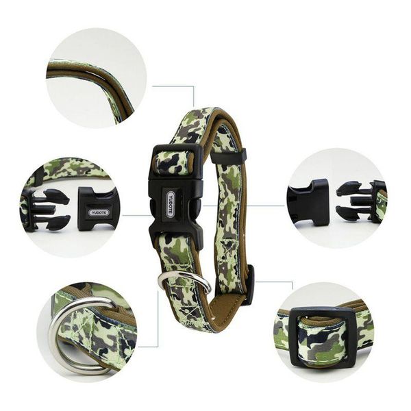 

dog puppy outdoor leash necklace pet dog new camouflage pattern nylon decorative collar tag guidance accessories