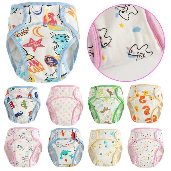 

cloth diapers baby reusable panties washable prevent side leakage adjustable nappies cotton potty training pants