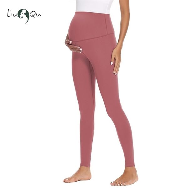 

women's leggings maternity yoga pants full-length over the belly stretchy comfy workout active high waist stretch 210918, White
