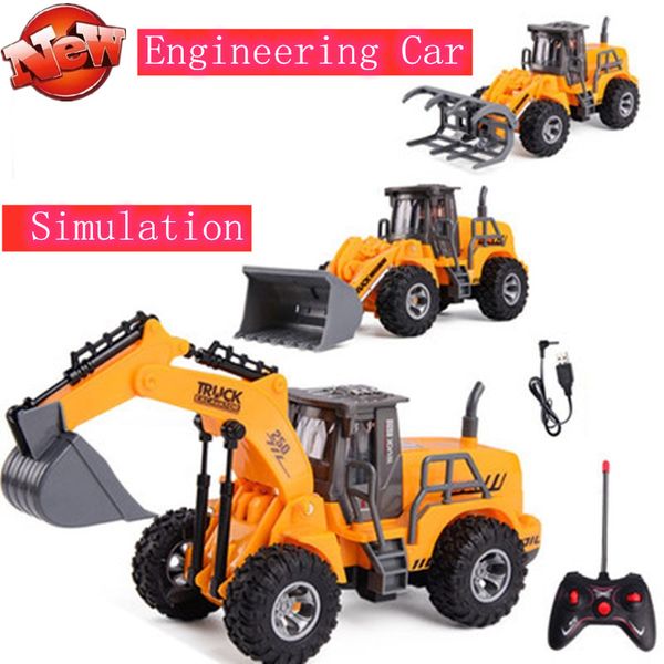 

2.4g remote control rc engineering vehicle with cool light arm swing up down electric excavator bulldozer toy model kid gifts to
