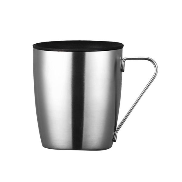 

water bottles 1pc mug stainless steel tea cup portable home drinking (silver)