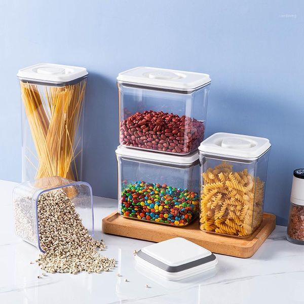 

storage bottles & jars plastic container spice jar set kitchen box bulk sealed refrigerator vacuum transparent organizer for cerea