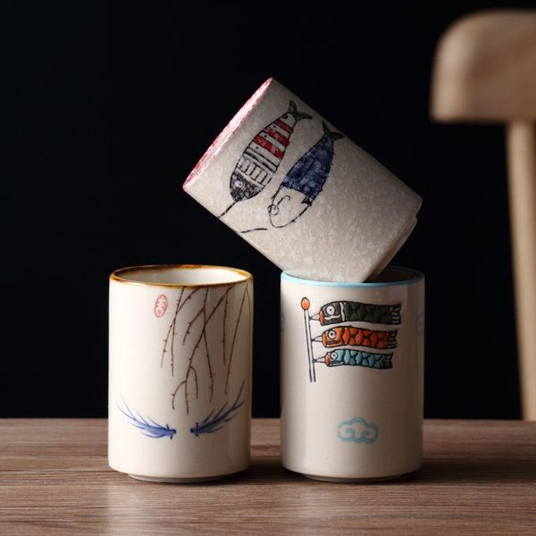 Tazze 188 ml giapponese underglaze color ceramica tazza di tè set da casa set retrò piccolo bottiglia dipinta a mano