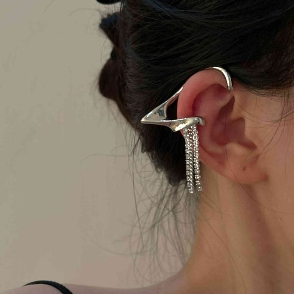 

elf earrings instantly have elf earrings with copper zircon to show face, small ear clip , tassel and pierced, Golden