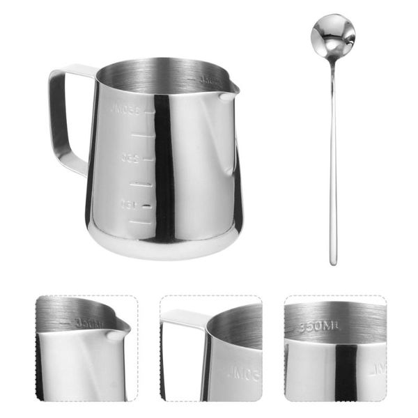 

mugs 1 set of candle making pot mocha cup coffee with stirring spoon (silver)