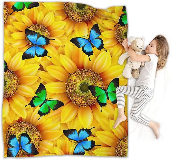

blankets butterfly sunflowers & butterflies blanket for bed and couch warm fuzzy throw cozy throws funny gifts