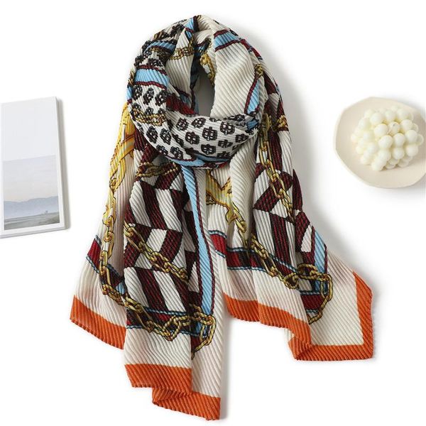 

scarves designer cotton warm crinkle pashmina bandana shawl scarf women print chain splice muslim headband hijab travel stoles echarpe, Blue;gray