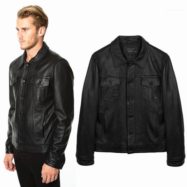 

male posters sheep with skin leather x cultivate one's morality cowboy jacket men's & faux, Black