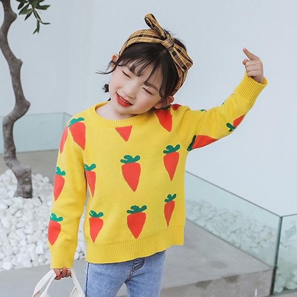 

pullover baby girls sweater autumn spring kids knitwear boys radish pattern knitted children's clothing, Blue