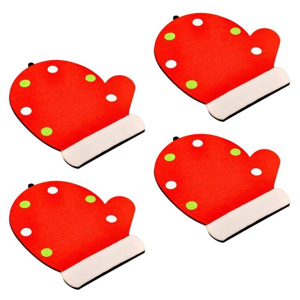

mats & pads 4pcs christmas non-woven cup heat resistant coasters placemat for home restaurant (glove)