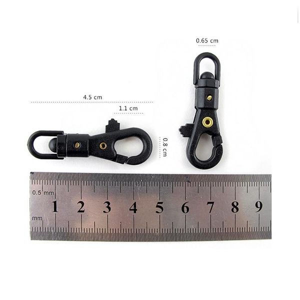 

30pcs rotatable keychain paracord clip buckle plastic steel carabiner backpack quickly hook camping hiking equipment a jlljkt