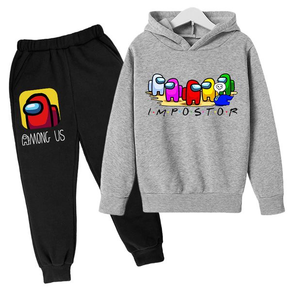 

casual suit kids clothes girls print among us game hoodie children anime sweatshirt boy long sleeve cartoon oversized tracksuit, White