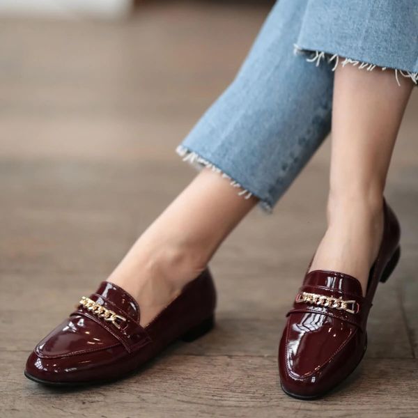 

olivia navy blue light red patent oxford shoes 2021 fashion high spring shoe teqn, Black