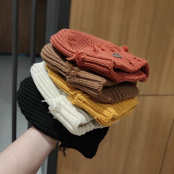 

youth knitted versatile wool autumn and winter warm ear cap ins net red same cold hat, Yellow