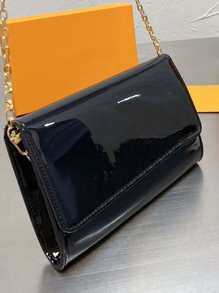 

llw luxury ladies envelope bag handle fashion patent leather smooth letter handbag