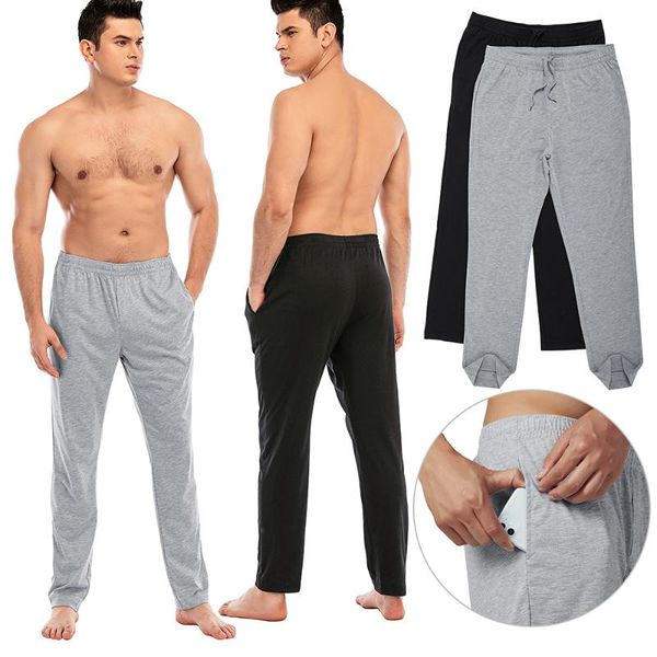 

men's sleepwear jiaosmt men's pajama pant sleep lounge pants with drawstring trousers solid plus size 3xl, Black;brown