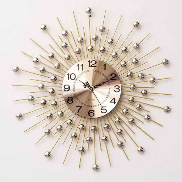 

wall clocks creative mute modern design large clock simple fashion nordic luxury metal luminous deco murale home decor zegar