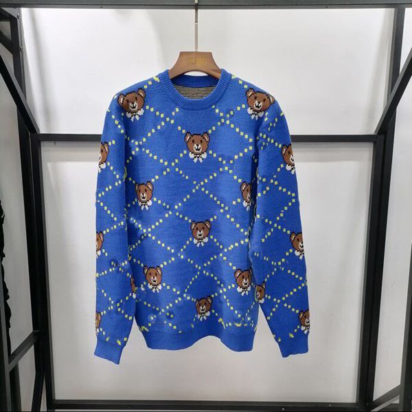 

2021 fashion new designer hoodie logo pattern women's men's r jacquard casual sweater, White;black