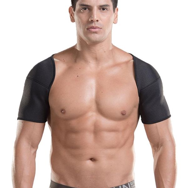 

double shoulder support bundled neoprene diamond flower buckle sports protective gear, Black;blue