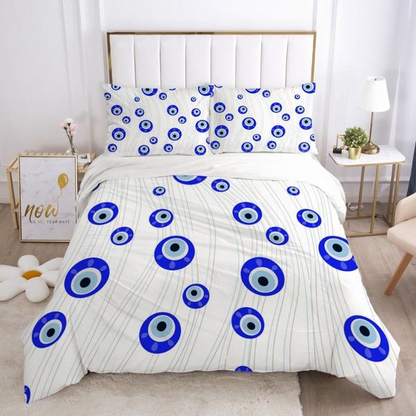

bedding sets 3d luxury bed linen set blanket cover sheet euro 2.0 1.5 family for home linings 7 piece evil eye white