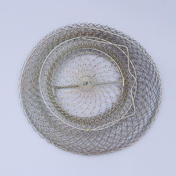 

fishing accessories 35cm mesh hole folding crab lobster iron net