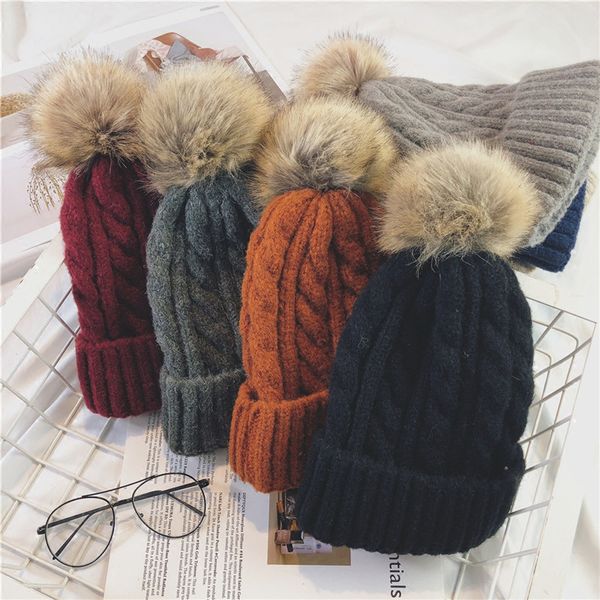 

warm twist knit hat leisure parent-child cold cap, Blue;gray